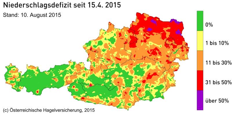 Niederschlagsdefizit seit 2015