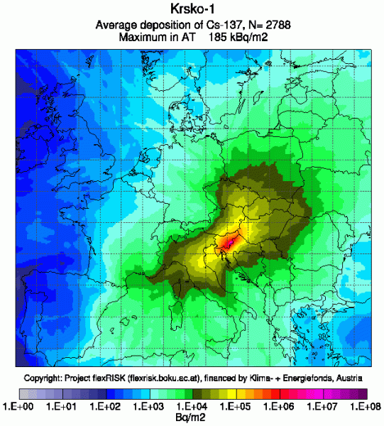 Strahlungsausbreitung im Falle eines schweren Unfalls im AKW Krsko