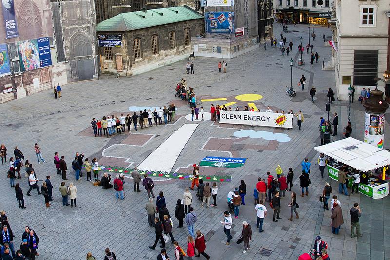 Lebendiges Windrad am Stephansplatz, Foto: Brigitte Baldrian