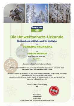 Umweltschutzurkunde Winter