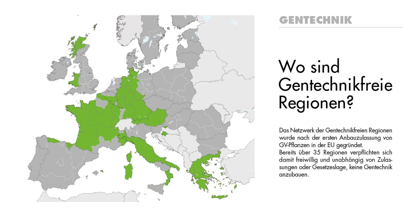 Karte mit gentechnikfreien Regionen