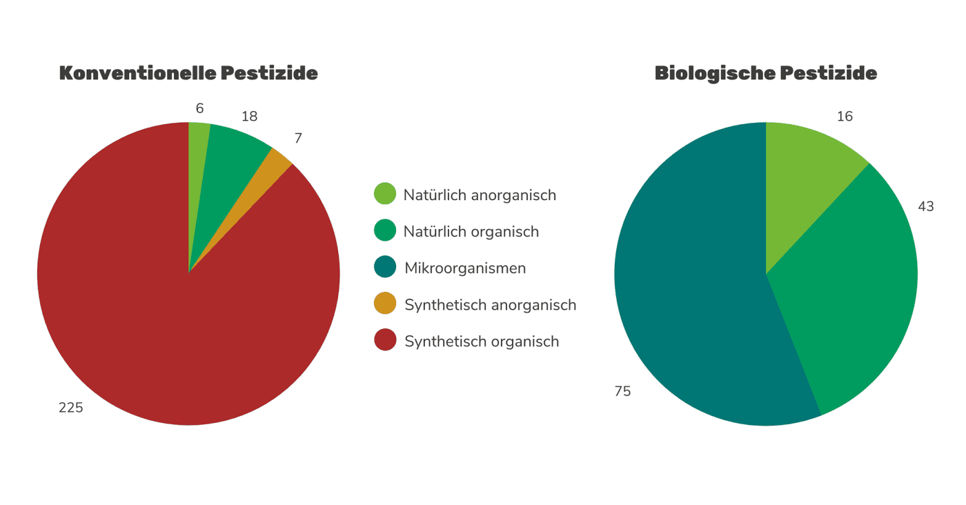 Informationsgrafik zum Ursprung der Pestizide