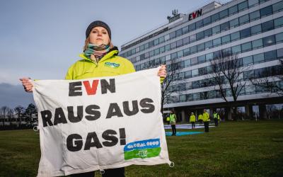 Protestaktion beim EVN-Hauptgebäude