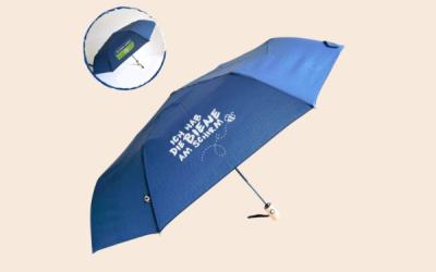Öko-Regenschirm mit der Aufschrift "Ich hab die Biene am Schirm"